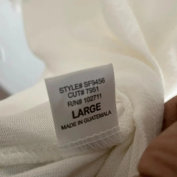 Gibson Look White Soft Ruffle Neck Long Sleeve Top L - Picture 4 of 6